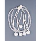 プラスチック念珠　8寸　水晶・ホワイトオニキス　組房